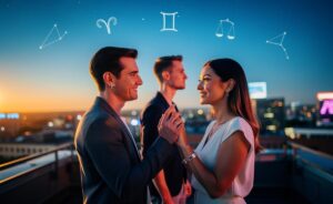 Illustration von Liebe liegt in der Luft für Widder, Zwillinge und Waage am 20. März 2026